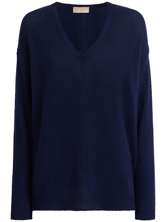 1929: Aura羊绒V领毛衣 - 海军蓝 - women_0 | Luisa Via Roma