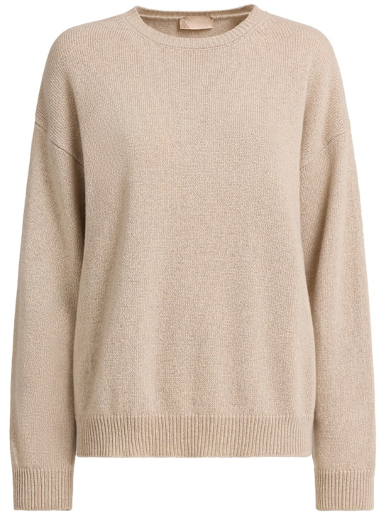 1929: Eremo Eco-Cashmere圆领毛衣 - 米黄色 - women_0 | Luisa Via Roma