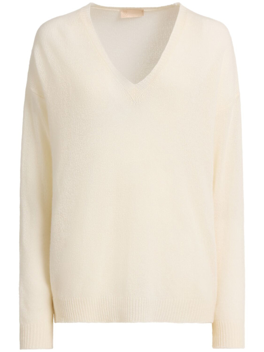 1929: Aura羊绒V领毛衣 - 米白色 - women_0 | Luisa Via Roma
