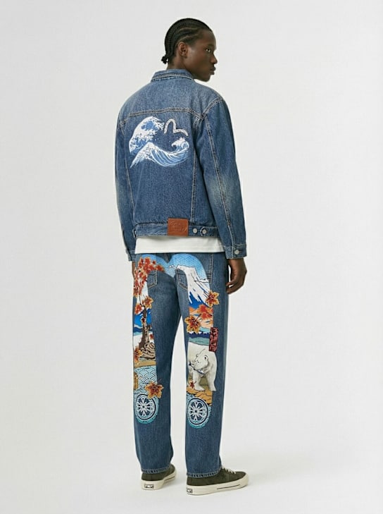 Moose Knuckles: Veste matelassée en denim Evisu - men_1 | Luisa Via Roma