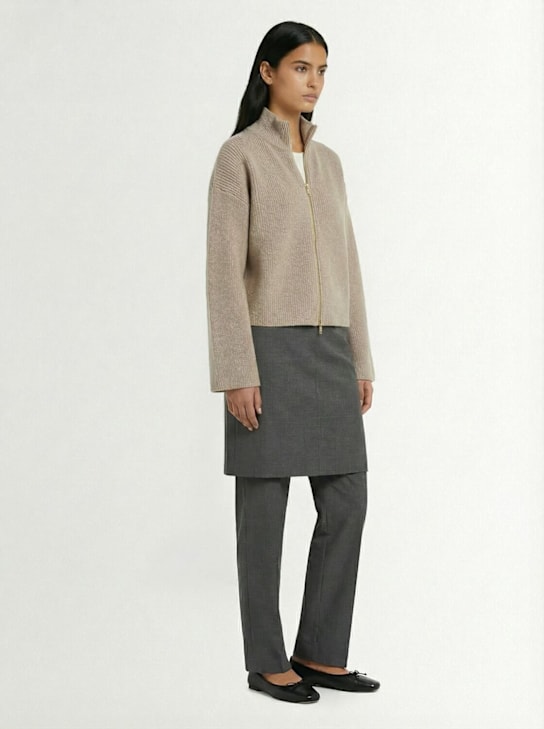 Fabiana Filippi: Reversible wool blend jacket - ベージュ - women_1 | Luisa Via Roma