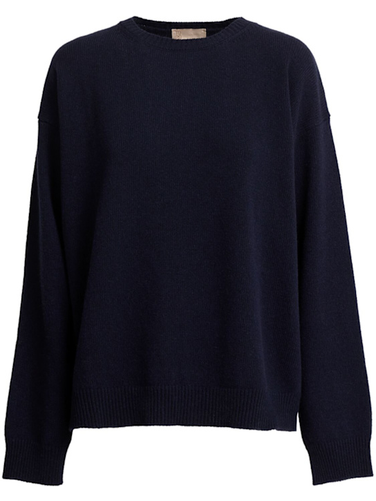 1929: Eremo Eco-Cashmere圆领毛衣 - 海军蓝 - women_0 | Luisa Via Roma
