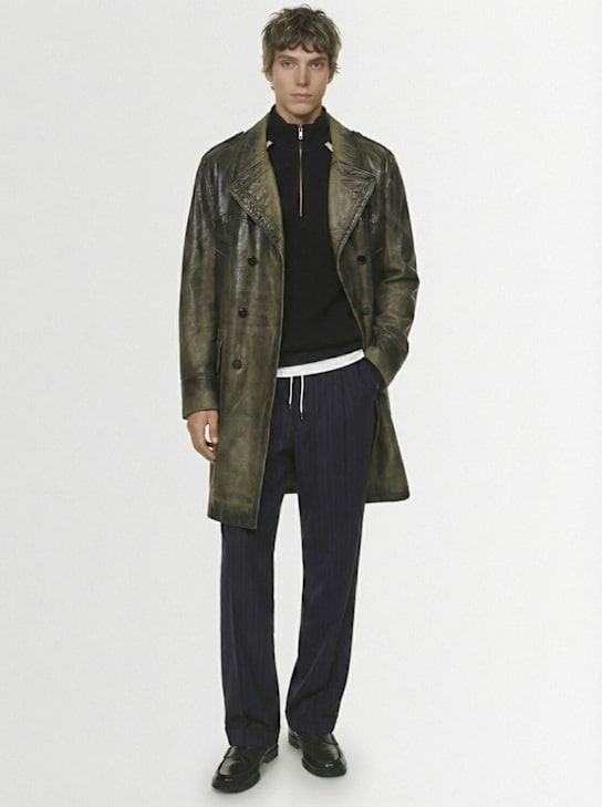 Maison Margiela: Brushed cotton satin coat - men_1 | Luisa Via Roma
