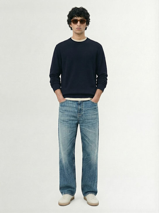 The Core: ウールニット ラグランスリーブセーター - ブルー - men_1 | Luisa Via Roma