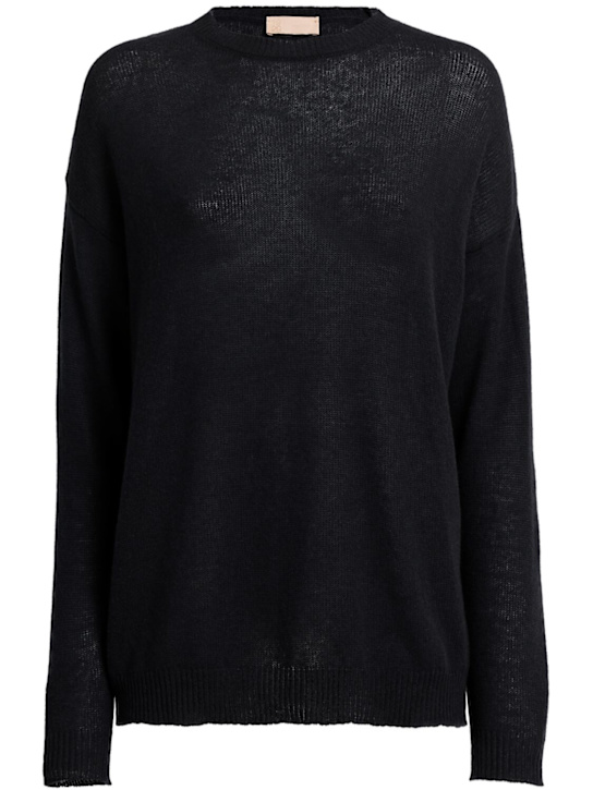 1929: Soffio羊绒圆领毛衣 - 黑色 - women_0 | Luisa Via Roma