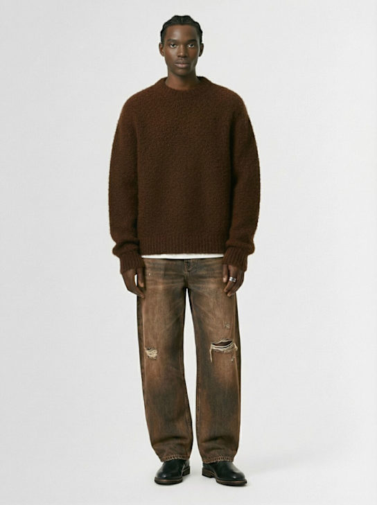 Seven Gauge: Alpaca blend knit crewneck sweater - men_1 | Luisa Via Roma