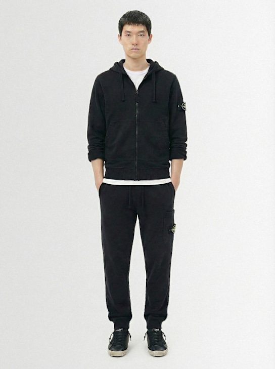 Stone Island: Sweatshirts aus Baumwolle - Schwarz - men_1 | Luisa Via Roma