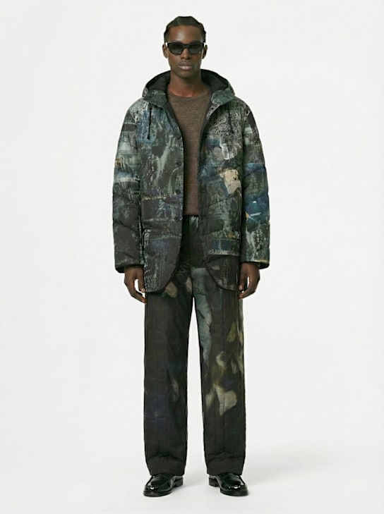 Yohji Yamamoto: Printed puffer jacket - Black - men_1 | Luisa Via Roma