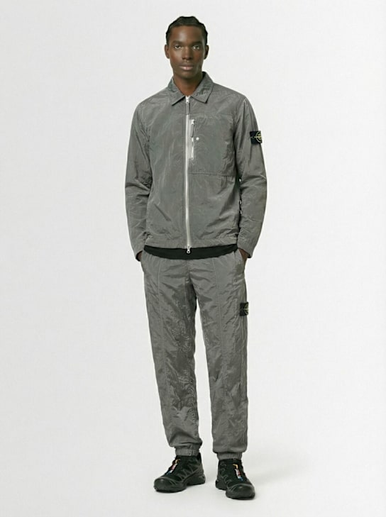 Stone Island: Econyl shirt - ライトグレー - men_1 | Luisa Via Roma