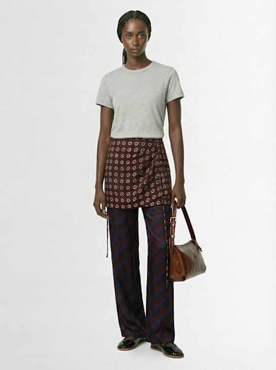 Dries Van Noten: Pritty粘胶纤维混纺配短裙长裤 - 海军蓝/多色 - women_1 | Luisa Via Roma