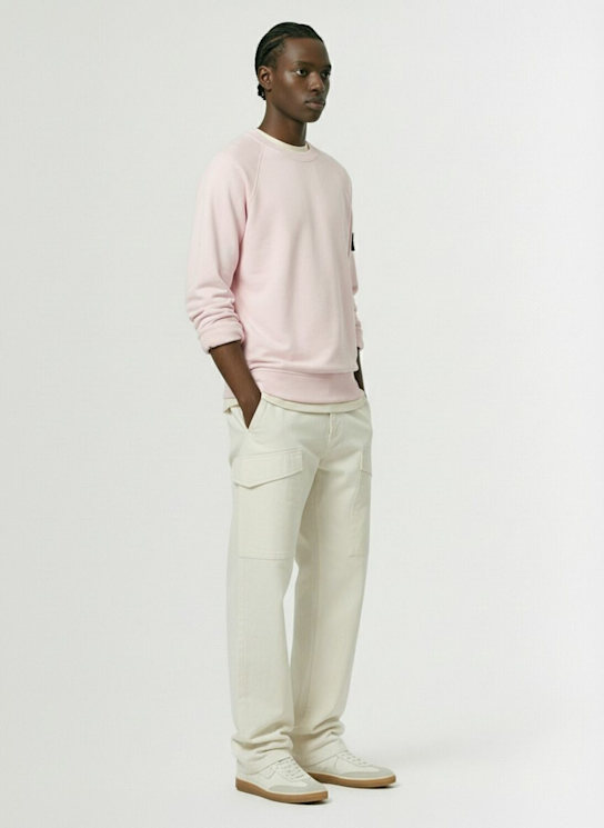 Stone Island: Brushed cotton sweatshirt - ピンク - men_1 | Luisa Via Roma