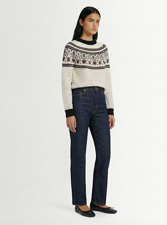 Khaite: Guy cashmere sweater - Ivory/Red - women_1 | Luisa Via Roma