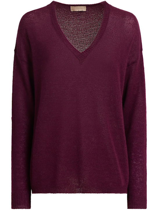 1929: Aura羊绒V领毛衣 - 酒红色 - women_0 | Luisa Via Roma