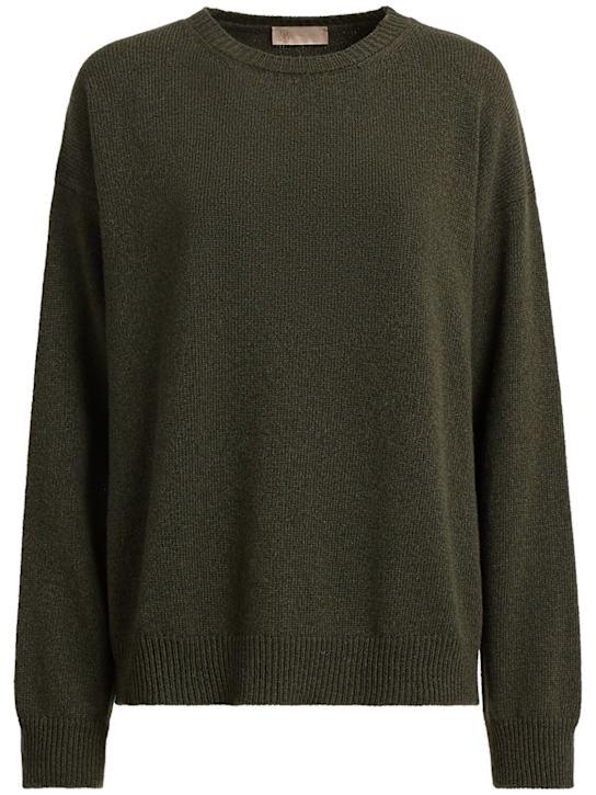 1929: Eremo Eco-Cashmere圆领毛衣 - 绿色 - women_0 | Luisa Via Roma