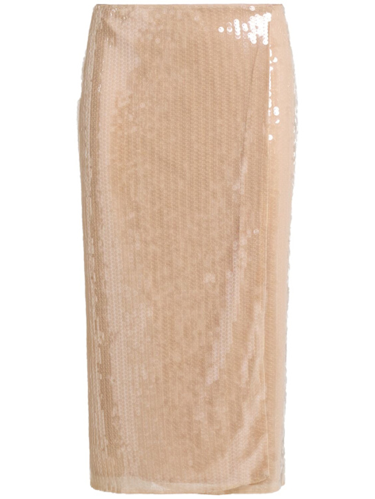 Fabiana Filippi: Sequined midi skirt - Beige - women_0 | Luisa Via Roma