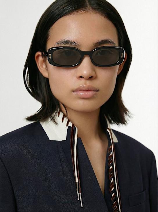 Delarge: Klint方形醋酸纤维太阳镜 - 黑色/灰色 - women_1 | Luisa Via Roma