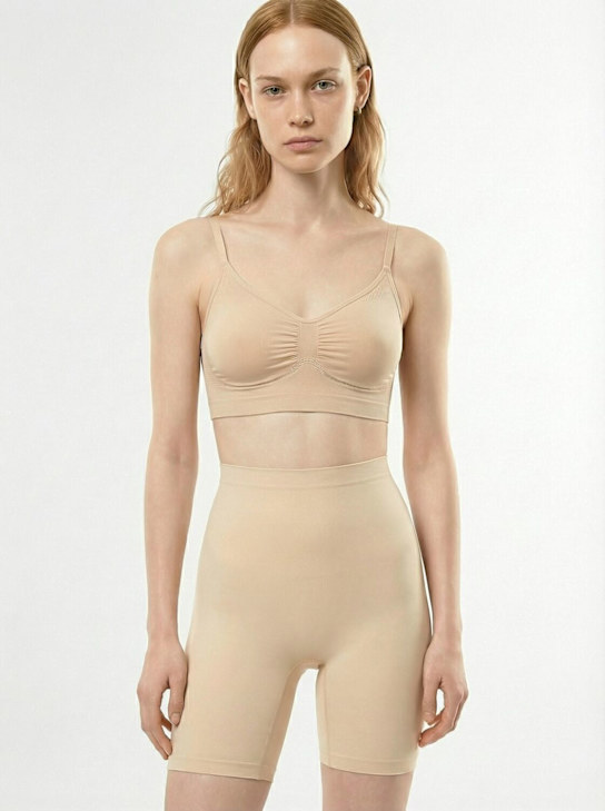 Skims: Seamless Sculpt mid-thigh shorts - Sand - women_1 | Luisa Via Roma