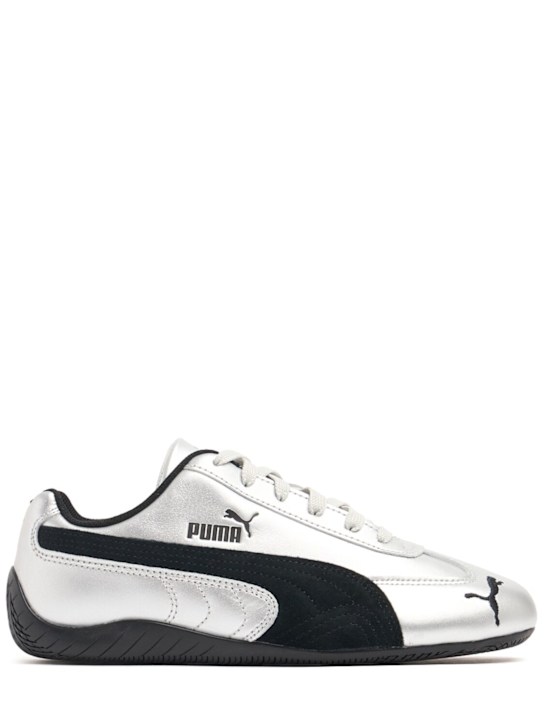 PUMA: Speedcat metallic sneakers - Puma Silver - women_0 | Luisa Via Roma