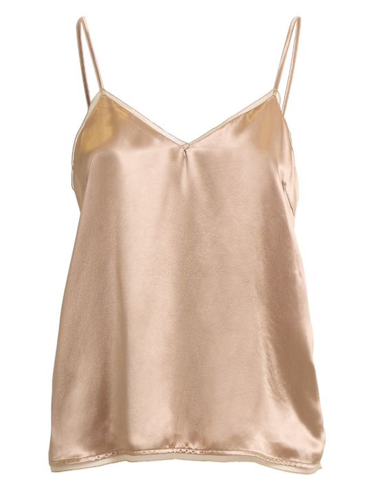Fabiana Filippi: Satiniertes Oberteil - Dunkel Beige - women_0 | Luisa Via Roma