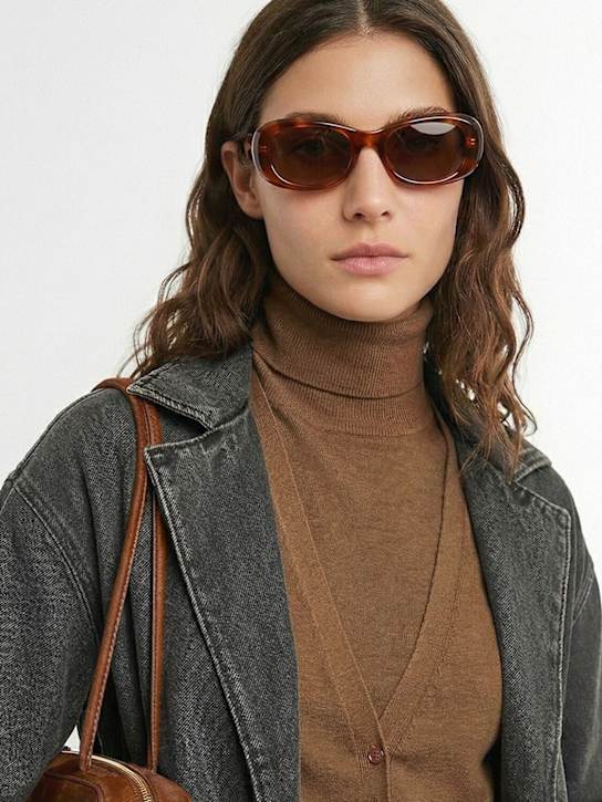 Delarge: Atkins round acetate sunglasses - ハバナ - women_1 | Luisa Via Roma