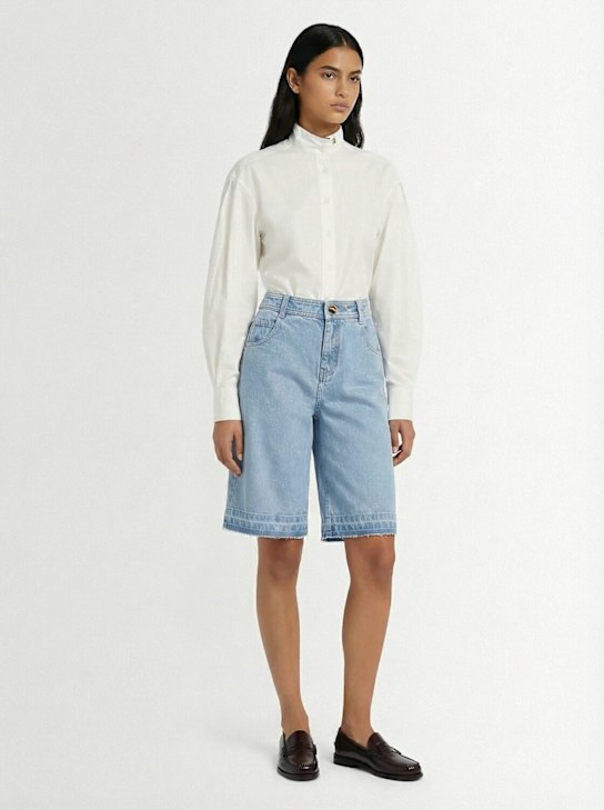 Christopher Esber: Fossil denim shorts - Blue - women_1 | Luisa Via Roma