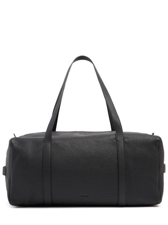 The Row: Gio leather duffle bag - Black Ans - men_0 | Luisa Via Roma