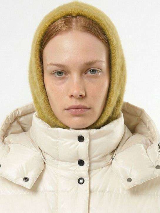 Moncler: Logo wool blend balaclava - women_1 | Luisa Via Roma
