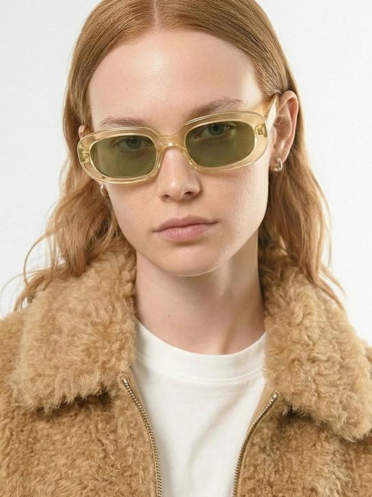 Delarge: Duncan round acetate sunglasses - シャンパン - women_1 | Luisa Via Roma