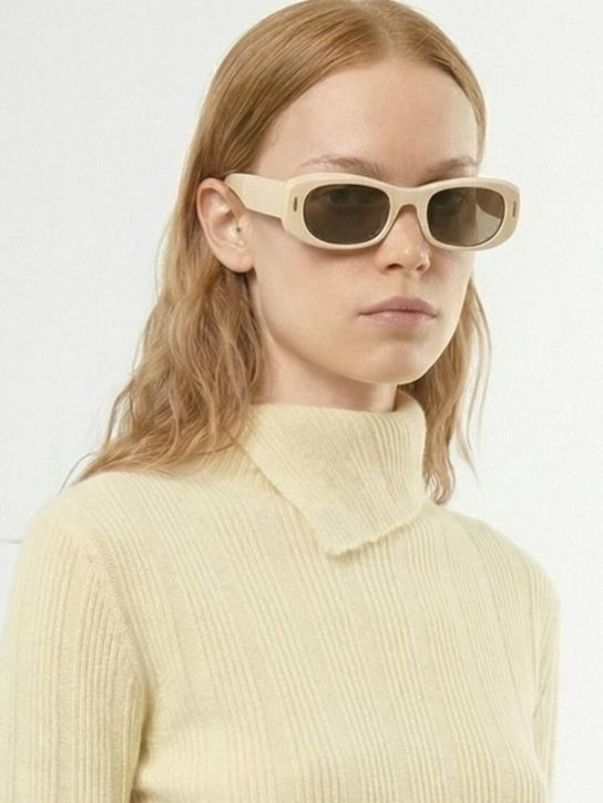 Delarge: Occhiali da sole tondi Atkins in acetato - Bianco - women_1 | Luisa Via Roma