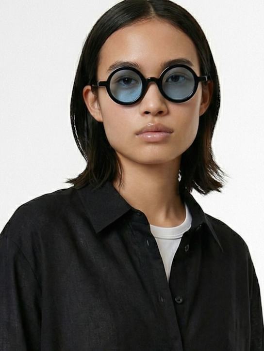 Delarge: Rongle II round sunglasses - ブラック/ブルー - women_1 | Luisa Via Roma