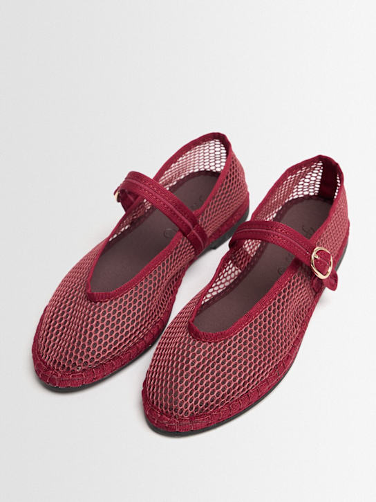 Flabelus: Zapatos planos Mary Jane de malla - Garnet - women_1 | Luisa Via Roma