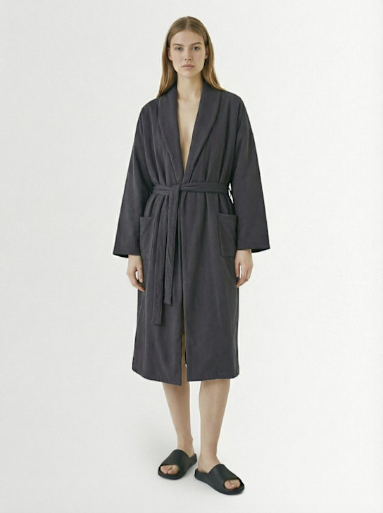 Skims: Cotton long robe - Asche - women_1 | Luisa Via Roma