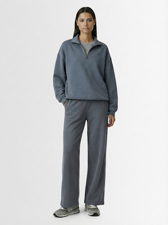 Skims: Cotton slouchy half-zip pullover - Zircon - women_1 | Luisa Via Roma