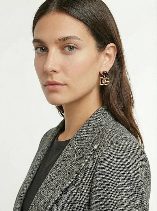 Dolce&Gabbana: Logo夹扣耳环 - 金色 - women_1 | Luisa Via Roma