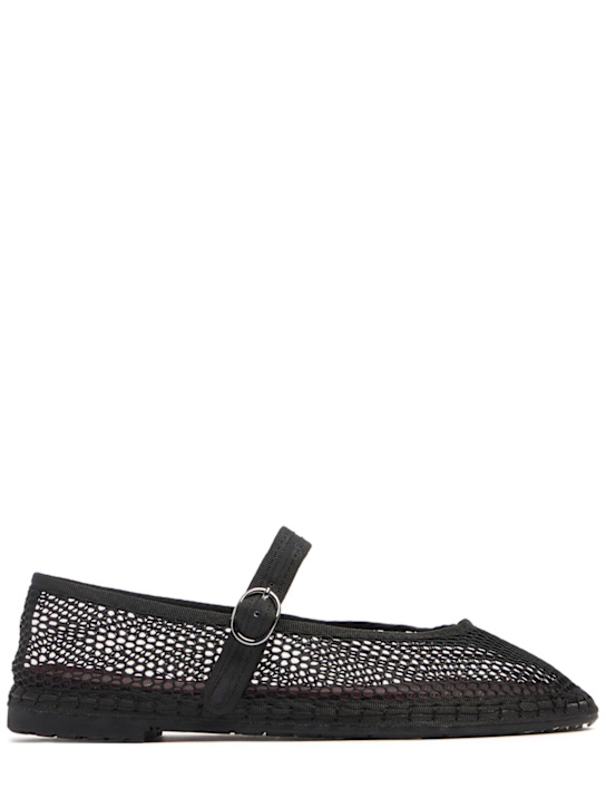 Flabelus: Isabella mesh Mary Jane flats - Schwarz - women_0 | Luisa Via Roma