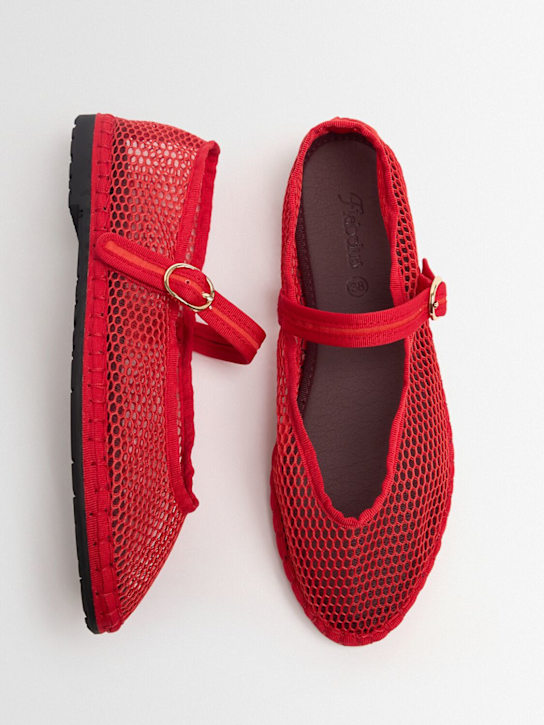 Flabelus: Ballerines Mary Jane Isabella en mesh - Rouge - women_1 | Luisa Via Roma
