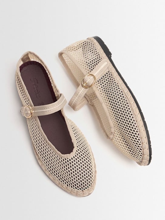 Flabelus: Isabella mesh Mary Jane flats - Nude - women_1 | Luisa Via Roma