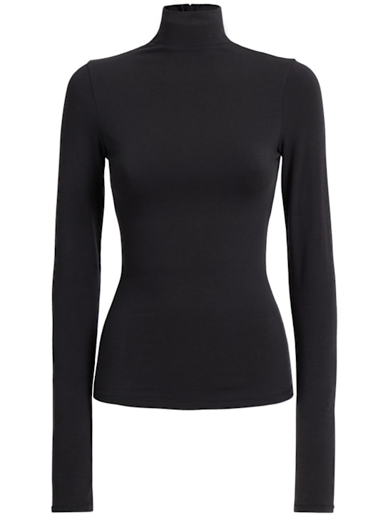 Skims: Stretch cotton turtleneck top - Soot - women_0 | Luisa Via Roma