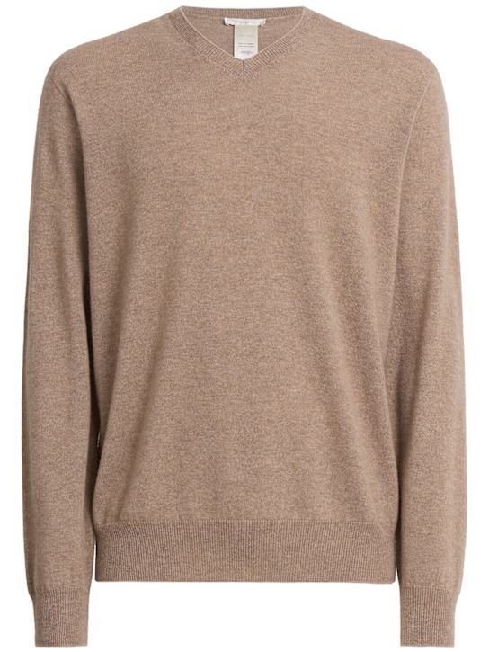 The Row: Rod V领羊绒针织毛衣 - 灰褐色 - men_0 | Luisa Via Roma