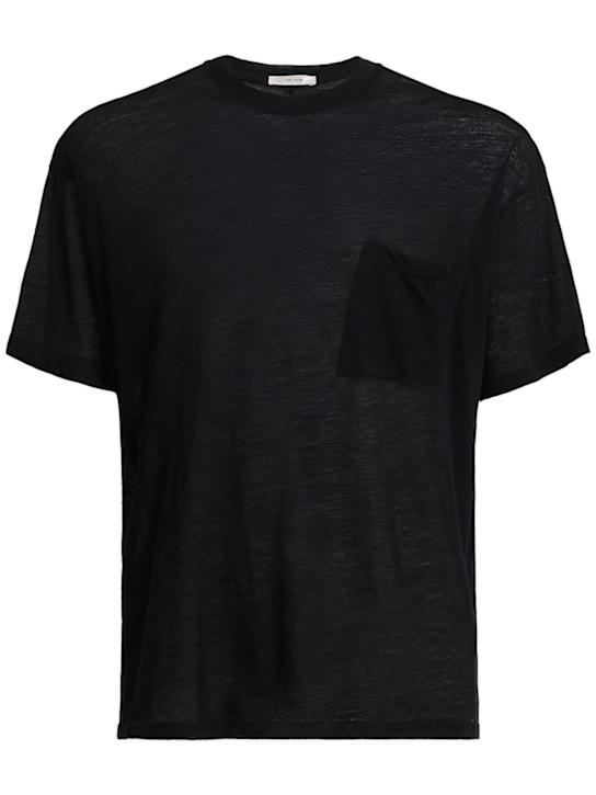 The Row: Niels wool & cashmere t-shirt - Black - men_0 | Luisa Via Roma