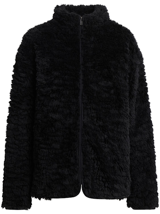 Skims: 毛绒拉链开合高领夹克 - 黑色 - women_0 | Luisa Via Roma