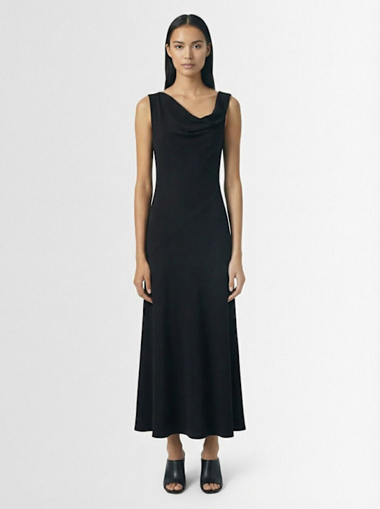 The Row: Vestido largo de seda crepé - Negro - women_1 | Luisa Via Roma