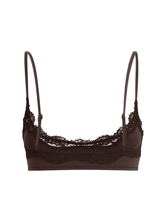 Skims: Nylon blend scoop bralette - Espresso - women_1 | Luisa Via Roma