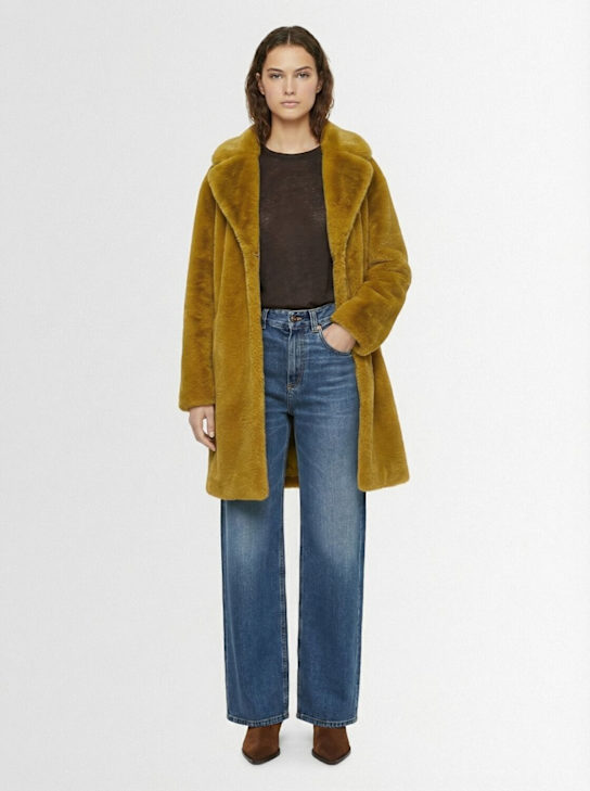 Stand Studio: Manteau en fausse fourrure Camille - Kaki - women_1 | Luisa Via Roma