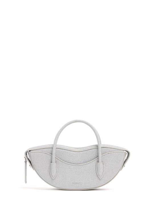 Fiorucci: Mini Lips glitter top handle bag - Silver - women_0 | Luisa Via Roma