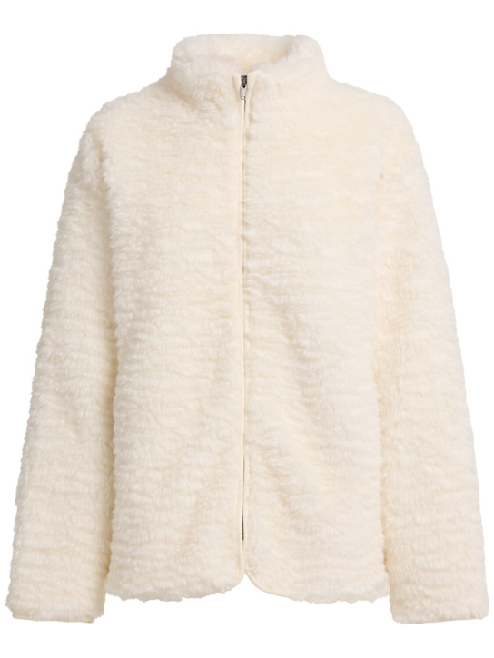 Skims: 毛绒拉链开合高领夹克 - Egret - women_0 | Luisa Via Roma