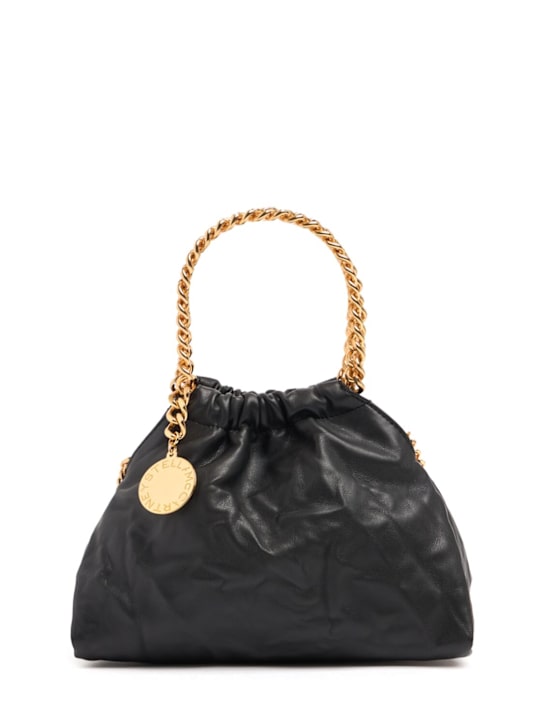 Stella McCartney: Mini Falabella crinkled drawstring bag - Black - women_0 | Luisa Via Roma