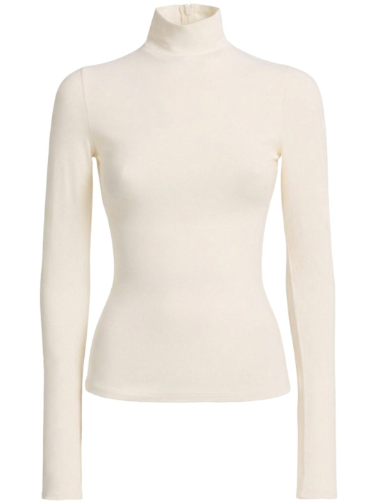 Skims: Stretch cotton turtleneck top - Marble - women_0 | Luisa Via Roma