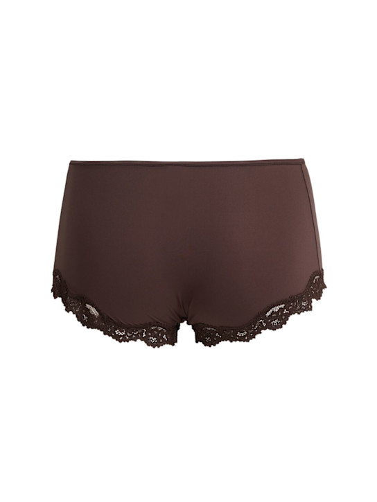 Skims: Nylon blend boy shorts - Espresso - women_1 | Luisa Via Roma