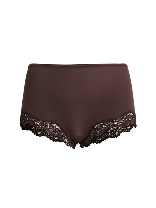 Skims: Nylon blend boy shorts - Espresso - women_0 | Luisa Via Roma